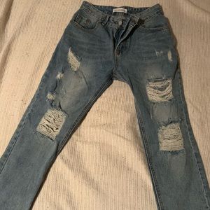 Distressed jeans
